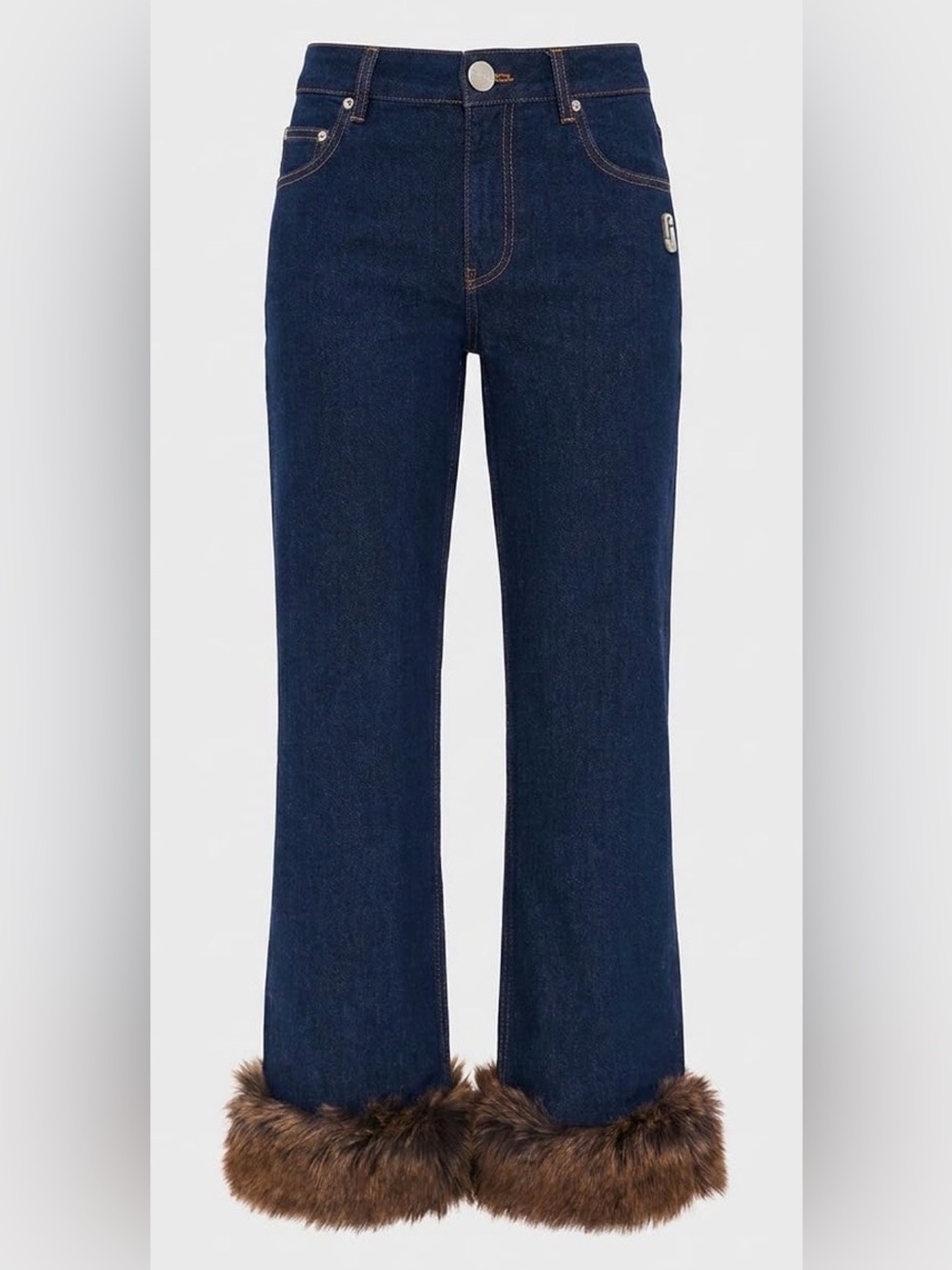 Marc Jacobs Faux Fur Cropped Jeans - current season, brand new - Picture 5 of 5